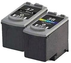 Canon PG-37 and CL-38 Black and Colour Remanufactured Ink Cartridges